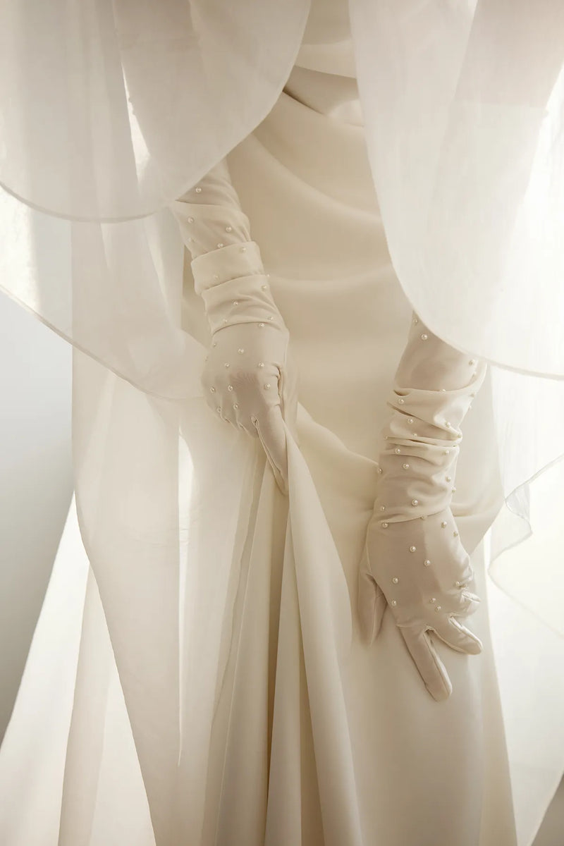 Satin Pearls Extra Long Ivory