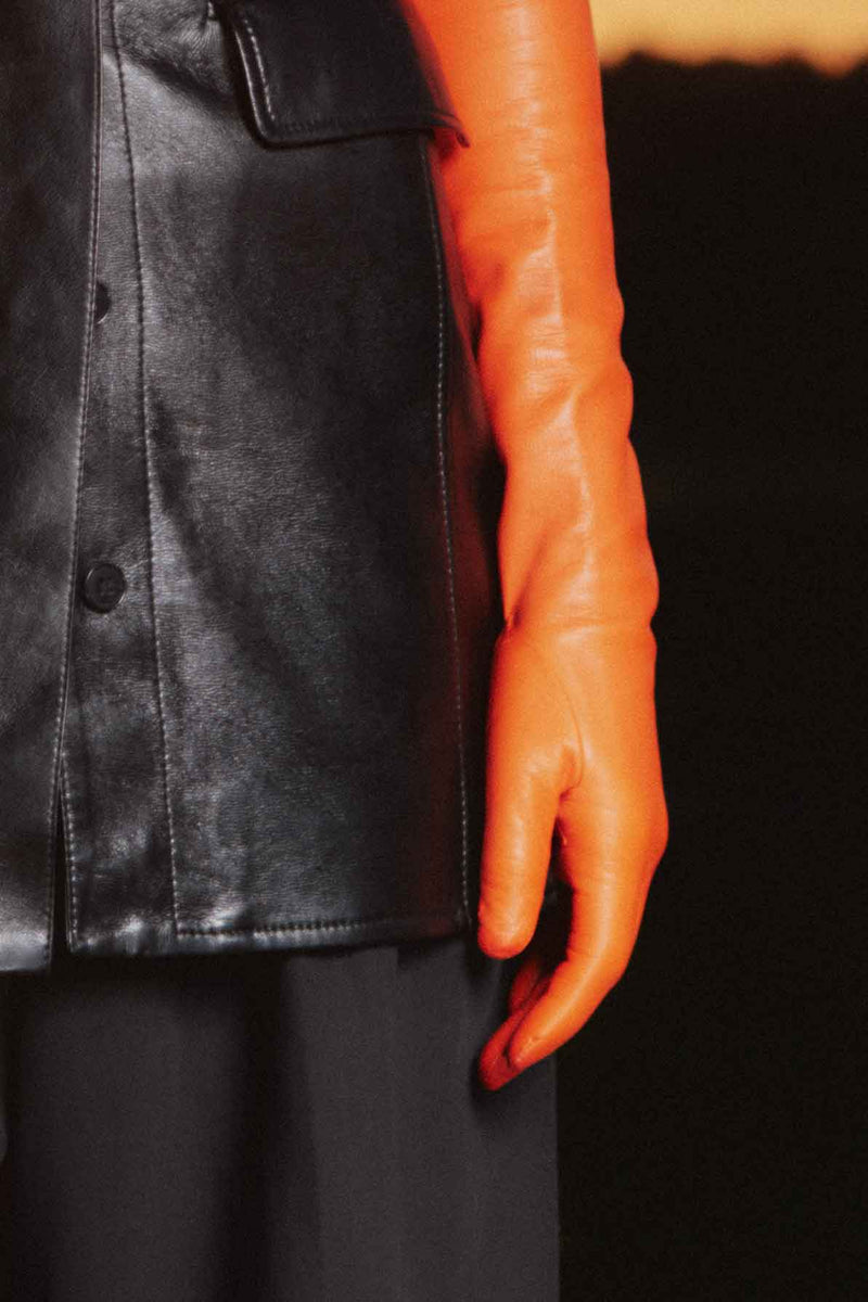 handschuhe orange leder Handsome Stockholm