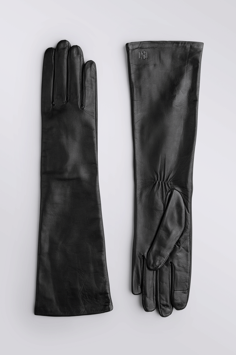 Long black winter gloves hotsell