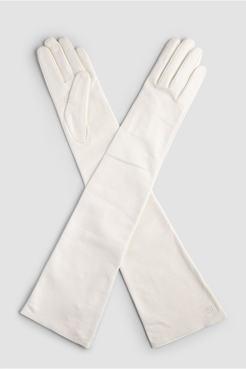 Handsome Stockholm - Exclusive Leather Gloves – Essentials Extra Long White